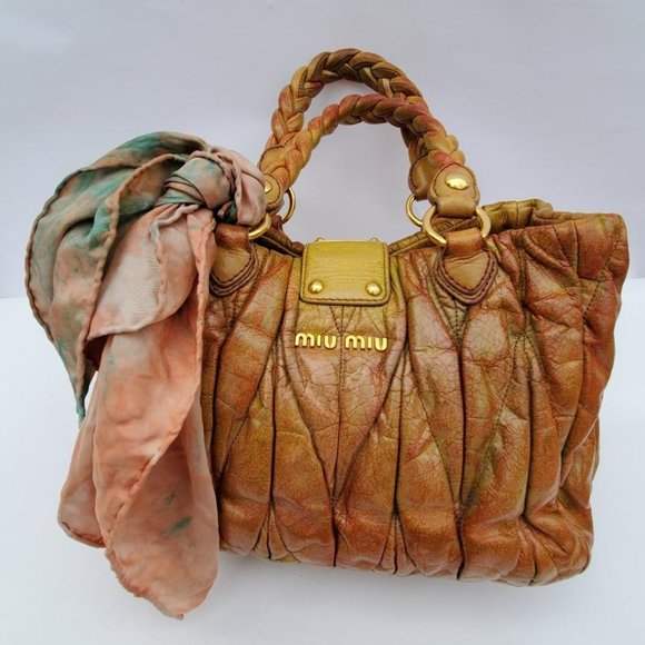 Miu Miu Handbags - Miu Miu Metelasse Prada Leather purse hobo crossbody pink red yellow orang green